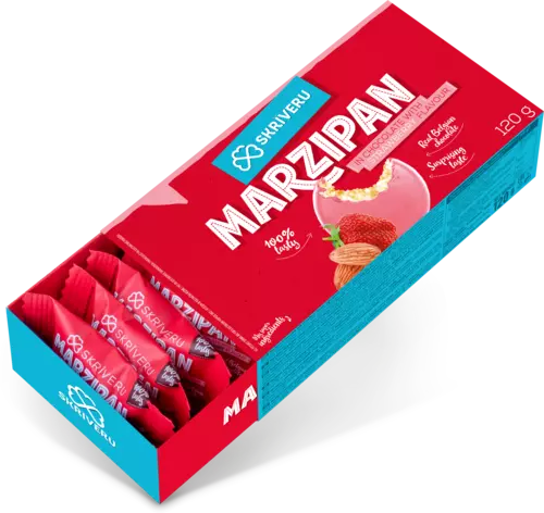 Martsipan maasikamaitselises šokolaadis 120g
