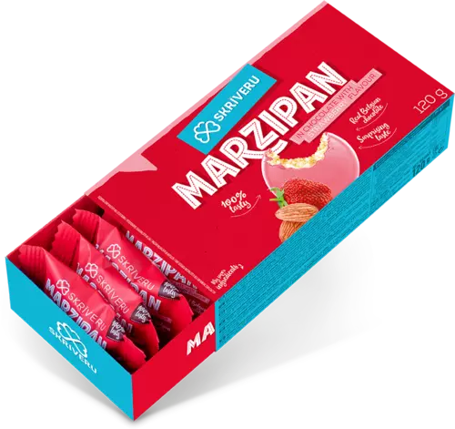 Martsipan maasikamaitselises šokolaadis 120g