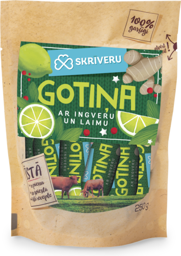 Конфета “Skriveru Gotiņa” с имбирем и лаймом 250g